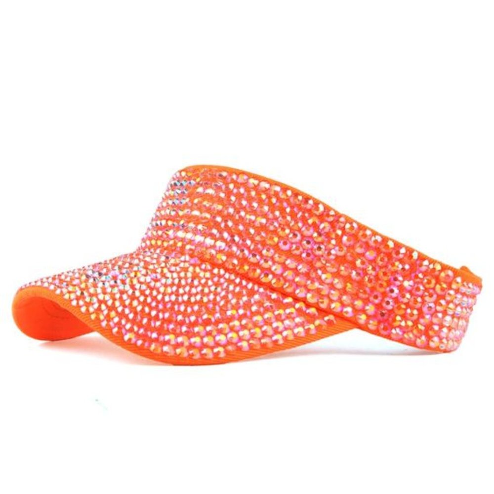 NWOT Rhinestone Sun Visor - Orange